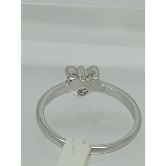 Vintage 0.25CT Charming Bow Solitaire White Gold Plated Stack Band Ring Size 7 - Picture 2 of 6